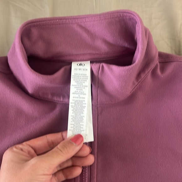 ALO Airbrush Corset Full Zip Jacket, Soft Mulberry, XS - Picture 7 of 10